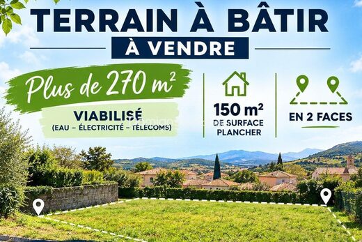 A VENDRE – CORBERE-LES-CABANES – TERRAIN A BATIR